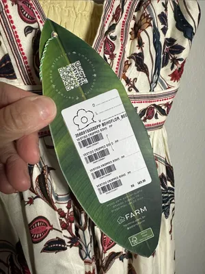 NEW FARM Rio Bohoflor Maxi Dress Birds Tropical Exotic Resortwear Brazil Size XS thumbnail 8
