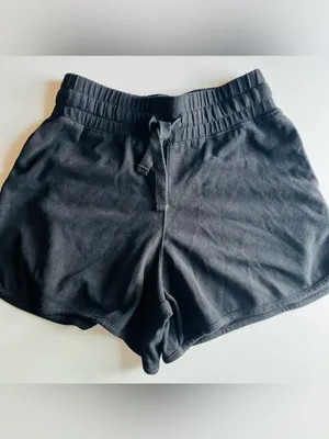 Pact • NWT Black Cloudknit Curved Hem Sweatpants Shorts thumbnail 2
