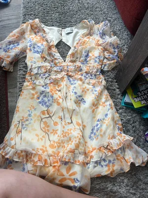 Hello molly frolic season Floral Ruffle V-Neck Mini Dress size 8 thumbnail 13