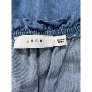 Lush Clothing Denim Dress Women Stretchy Comfortable Size Large Preppy‎ Beach Travel City thumbnail 3