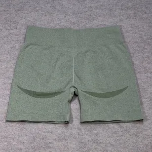 OQQ‎ Womens XL Sage Green Seamless High Waisted Ribbed Yoga Biker Shorts Gym thumbnail 3