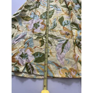 Zara Floral Printed Linen Blend High Waist Maxi Button Skirt Yellow XS thumbnail 7