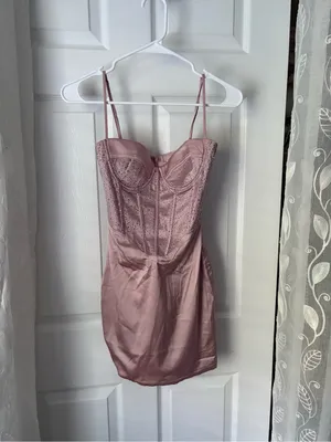 Oh Polly Moonstruck satin mini dress corset-style bodice rhinestone women size 0 thumbnail 11
