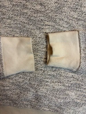 Aerie Gray Gold Crew Neck Pullover Sweater Cotton Blend Long Sleeve Top thumbnail 5