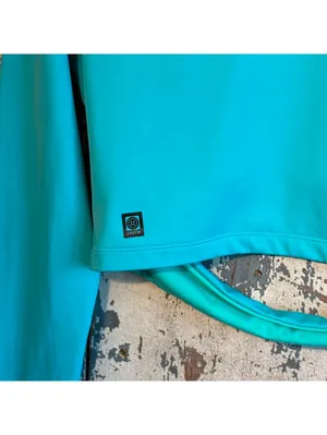 Jolyn Taranaki Long Sleeve Crop Cut-out Rashguard Teal, size Large thumbnail 7
