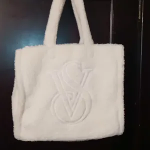 Victoria's Secret White Sherpa Tote Bag thumbnail 2