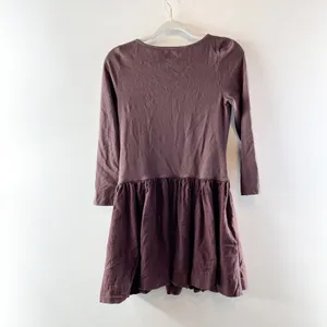 Free People Onda 3/4 Sleeve Square Neck Drop Waist Mini Dress Brown Large thumbnail 4