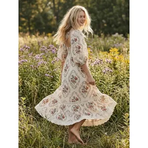 Free People Ethereal Dainty All the Attitude Printed Maxi Dress Medium Cottage thumbnail 14