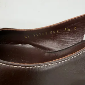 Salvatore Ferragamo Acribia Slingback Kitten Heels Chocolate Brown Gold 7.5 thumbnail 2