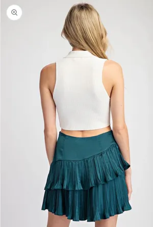 {DO+BE} Just In Time Teal Tiered Ruffle Mini Skirt thumbnail 3