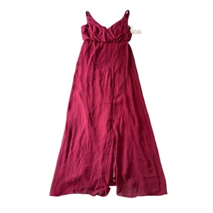 NWT‎ THREAD Bridesmaid Ines Chiffon Sleeveless Gown Burgundy Dessy Size 12 R thumbnail 3