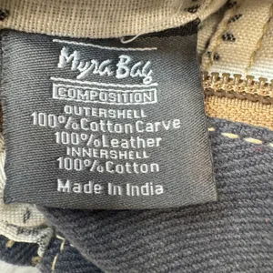 Myra Bag Canvas Cowhide Rug Tapestry Crossbody‎ Bag Teal Brown S-1250 thumbnail 9