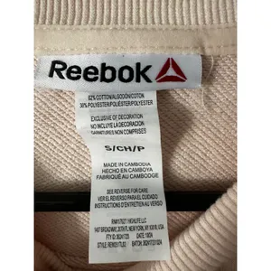 Reebok Womens Crewneck Sweatshirt Peach Pink Embroidered Logo Small thumbnail 3