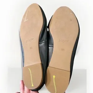 J. Crew Lizzie Leather Ballet Flats Black Women’s‎ Size 8.5 thumbnail 9