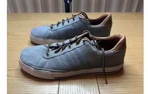 Adidas 7.5 Gray Canvas Sneakers Brown Accents Casual Stylish Footwear Mens thumbnail 9