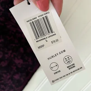 Hurley Reversible Leggings Large Potent Purple Splatter Print High Waisted HA32L thumbnail 3