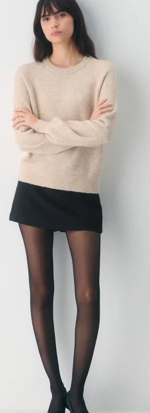ARITZIA Wilfred SoftSpoke Wool Cashmere Sonder Oatmeal Sweater Pullover Top thumbnail 1