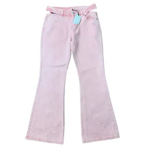 Milk It Anthro Size 30 Jeans The Ragged Priest Baby Flare Waist Cut Out Pink NEW thumbnail 3