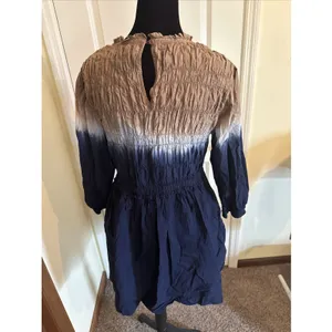 APIECE APART Aldea Smocked Mini Dress Navy Shibori Dress Small Boho Coastal thumbnail 3