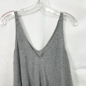 Intimately Free People Small Tank Top Gray Ribbed V-Neck Swing Cropped Sleep 674 thumbnail 4