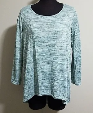 Vessos Women's Long Sleeve Heathered Tunic Top XL thumbnail 1