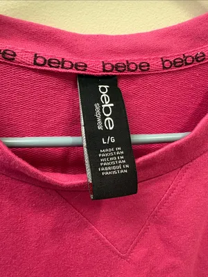 bebe Hot Pink Logo Crewneck Sweatshirt thumbnail 2