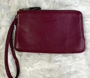 Coach Burgundy Wristlet thumbnail 1