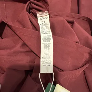 Halara Breezeful™ Midi Dress 2X Plus Amaranth Plum V Neck Short Sleeve Pockets thumbnail 9