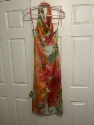 ZARA Printed Satin Midi Dress thumbnail 5