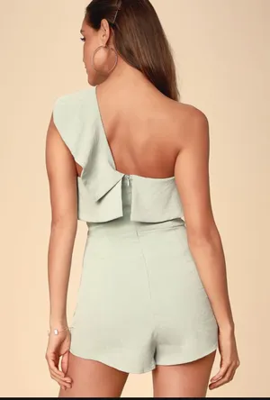 Lulus Romper Butterfly Effect Sage thumbnail 3