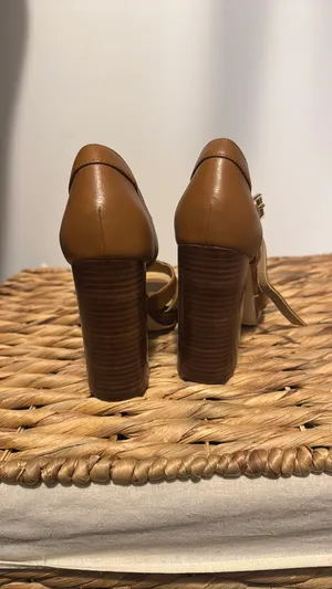 Michael Kors tan block heels thumbnail 3