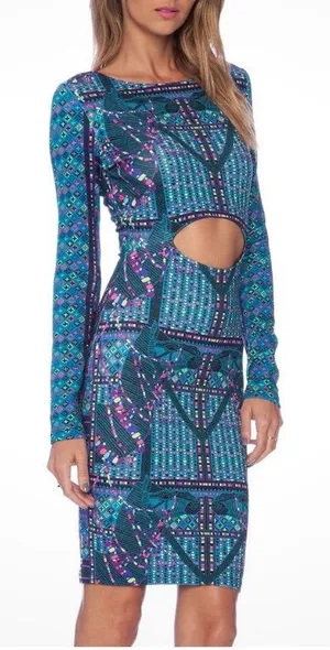 Mara Hoffman Cut Out Camel print Dress thumbnail 1