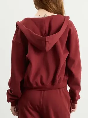 SKIMS (Gar) cotton fleece classic zip up hoodie skims Merlot NWT SIZE S thumbnail 3