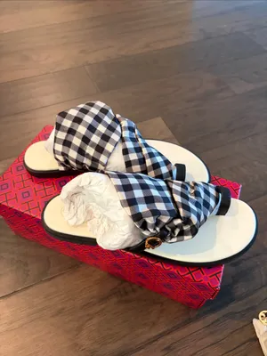 New In Box Tory Burch Shelby Scarf Sandak Sz 8 thumbnail 2