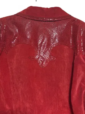 Cripple Creek Women's Red Real Suede Blazer with Embossed Trim thumbnail 8