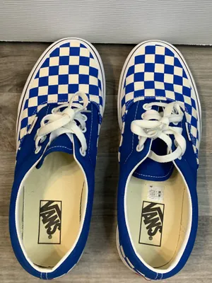 Blue and white checkered Vans ( unisex) size 8.5 Mens size 10 Women’s thumbnail 6