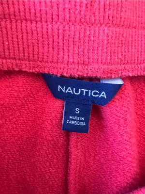Nautica Red Women's Athletic Shorts with Navy Drawstring thumbnail 5