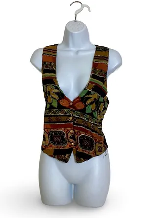 Vintage 80s Thums Up Beaded Vest thumbnail 1