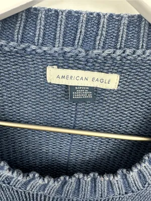 American Eagle Blue Knit Sweater Size Small Boho thumbnail 2