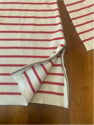 J.Crew Striped Crew Neck Sweater White Red Size L thumbnail 4