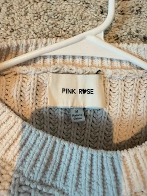 Pink Rose Cream and pink striped sweater thumbnail 4