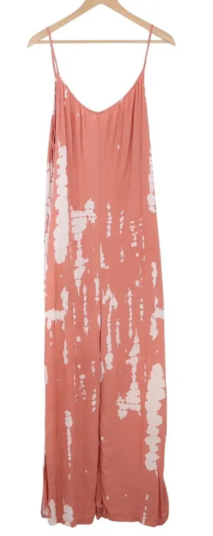 Unbranded Jumpsuit Womens XXL Wide Leg Pink Tie Dye Spaghetti Strap Excellent thumbnail 1
