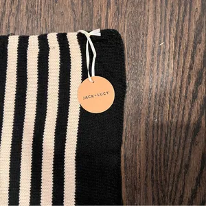 Jack + Lucy Black and Cream Striped Scarf Oversized NWT thumbnail 3