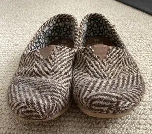 Tom’s Alpargata Slip On Shoes Loafers Alpargata Brown Herringbone Used Women’s 8 thumbnail 6
