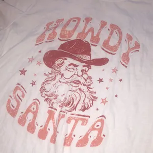 Golden Rose clothing Howdy Santa graphic T-shirt size medium thumbnail 4