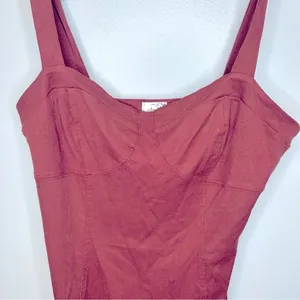 Free People Something‎ ‘Bout You Terra Cotta Tie Sleeve Slip Dress Size L thumbnail 9
