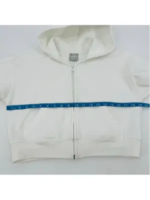 Aritzia Women's Tna White Terry Fleece Boyfriend Boxy Zip Hoodie XS thumbnail 5