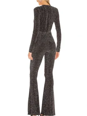Show Me Your Mumu Martina Jumpsuit in Dancing Queen Shine Black Size: L thumbnail 2