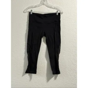 Alo Yoga Leggings Womens Small Black High Waist Mesh Workout Pants Leggings thumbnail 2