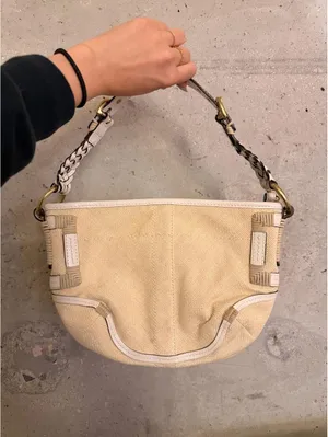 Vintage Coach Soho Angora Straw Hobo Bag 2005 thumbnail 2